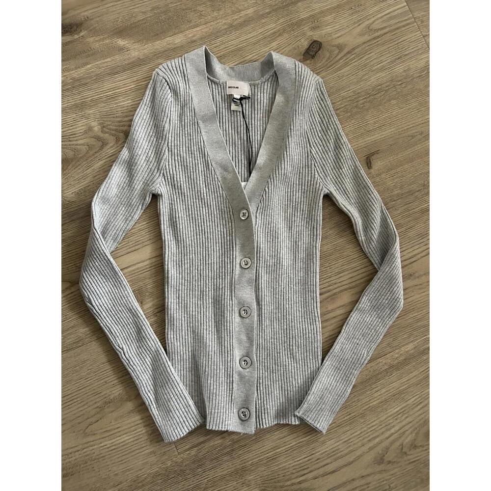 River Island Girls Size 10 V-Neck Ribbed Button Front Cardigan Sweater